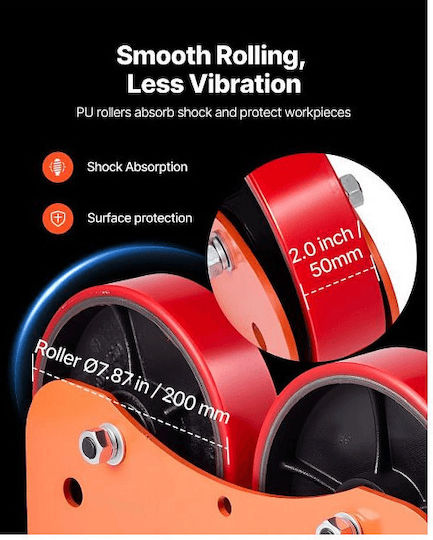 Vevor Turning Rolls Resistance 1000 Kg Adjustable Diameter 50-600 Mm Pu Rotating Rolls Welding Positioner Tanks & Pipes Welding Equipment Support Hjgljx120w103exzn001v2 Vevor Turning Rolls Linkage Roller 100