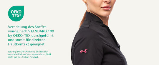 strongAnt Coat Chef 100% Cotton made Female Black with Long Sleeve Stretch