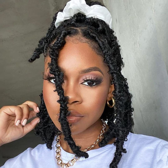 Synthetic Hair Extensions Butterfly Locs Crochet Braids 30cm 6 Pack