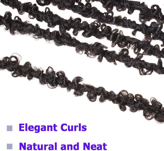 Synthetic Hair Extensions Butterfly Locs Crochet Braids 30cm 6 Pack