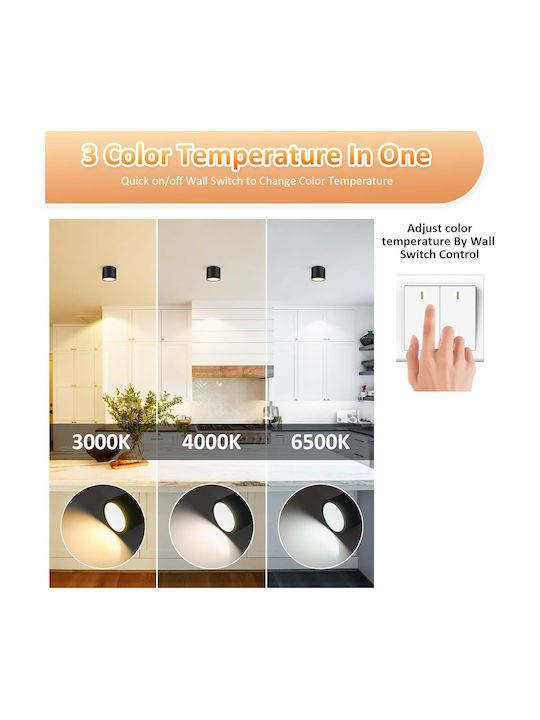 Lampa Corp de iluminat de Exterior cu LED Integrat în Culoare Negru