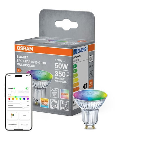 Ledvance Smart Λάμπα Fs1 LED 4.7W για Ντουί GU10 και Σχήμα PAR16 RGBW