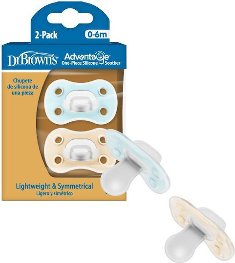 Dr. Brown's Advantage Πιπίλες Σιλικόνης Πολύχρωμο για 0-6 μηνών 2τμχ