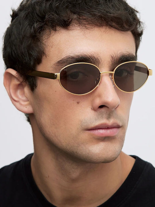 Meller Karam Unisex Sunglasses With Gold Metallic Frame And Polarized Lens KAR-GOLDKAKAO