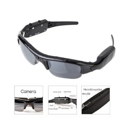 Hidden Camera Recording Glasses with Memory Card Slot
