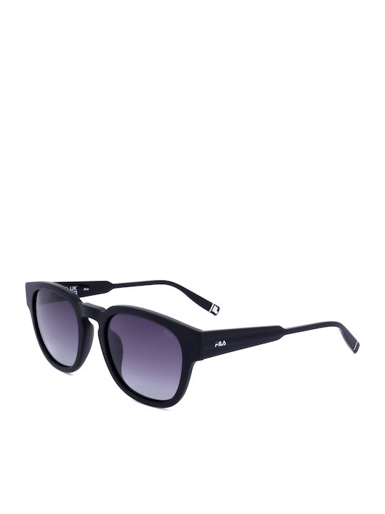 Unisex Sunglasses with Black Horn-Rimmed Frame and Black Lens