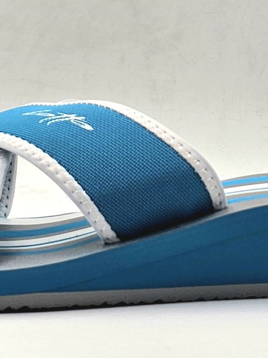 Flache Sandalen für Damen in Blau Farbe