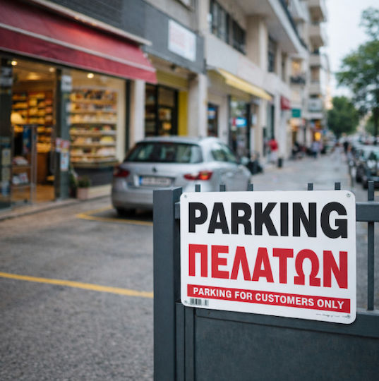 Infosign Πινακιδες Σημανσης Αλουμινιου Parking Πελατων 25χ35cm 25782