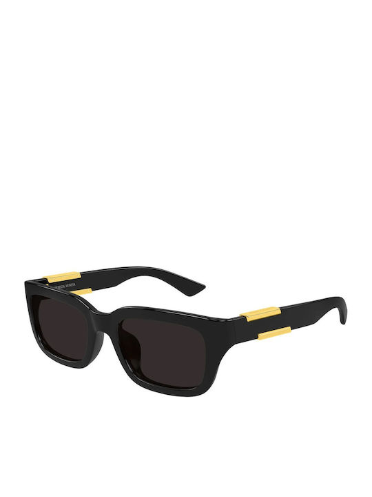 Bottega Veneta Unisex Sunglasses with Black Horn-Rimmed Frame and Black Lenses BV1453SA 001