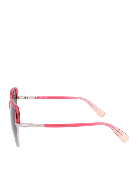Furla Women's Sunglasses with Red Frame and Brown Gradient Lens SFU623 594Y