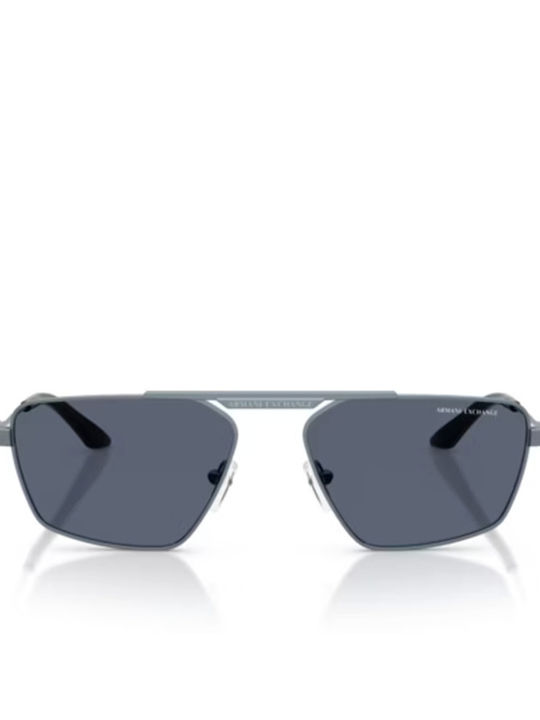 Armani Exchange Men's Sunglasses with Silver Metallic Frame and Grey Mirror Lens AX2059S 613287