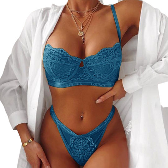Chicret Sexy Σετ Εσωρούχων με Δαντέλα Μπλε