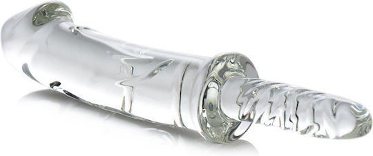 XR Battle Rammer Phallic Glass Thruster Dildo din sticlă Clar 28cm