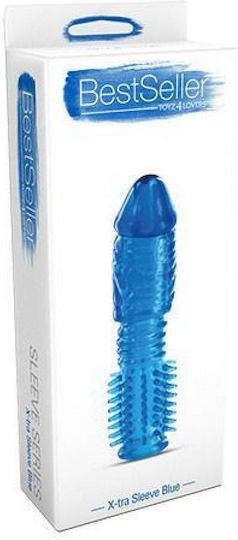 Blue Textured Penis Extension Sleeve Toyz4lovers Bestseller Xtra Phallic Sleeve Blue 14cm