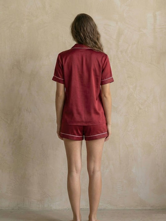 Zizo Set Pijamale pentru Femei Bordeaux