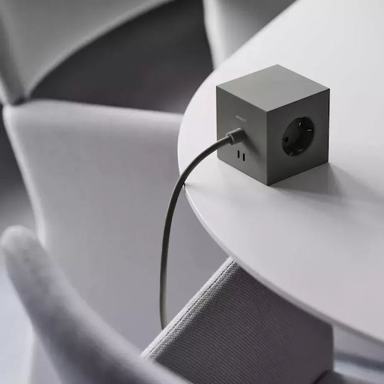 AVOLT Avolt Square PowerCube 3 Θέσεων με 1 USB-C και Καλώδιο 1.8m Πράσινο