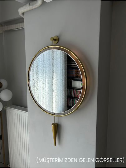 SteweHome Round Yellow Mirror with LED Lighting Diameter 60cm SteweHome Round Yellow Mirror with LED Lighting Diameter 60cm