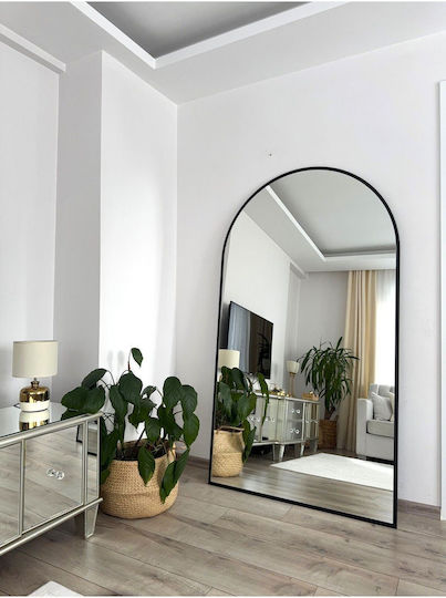 SteweHome SteweHome Wandspiegel Ganzkörper Oval mit Schwarzem Metallrahmen 180x100cm