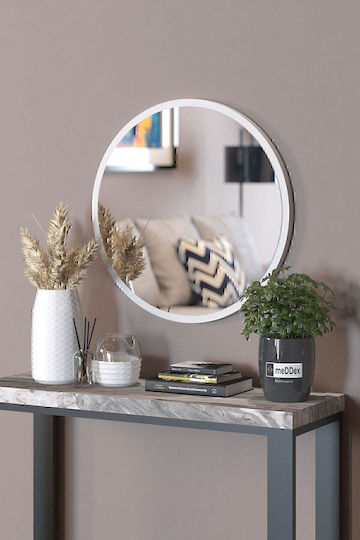 SteweHome STE-009779-P9779 Καθρέπτης Λευκός Διαμέτρου 45cm SteweHome STE-009779-P9779 Καθρέπτης Λευκός Διαμέτρου 45cm