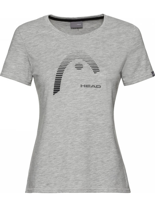 Club Lara Γυναικείο Αθλητικό T-shirt Fast Drying Ριγέ Γκρι