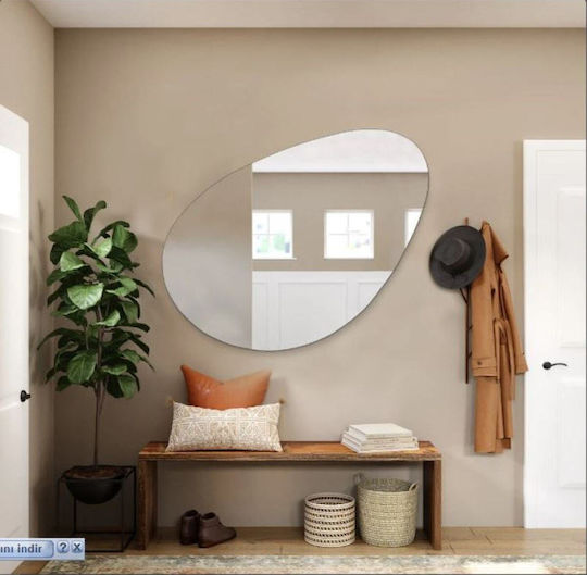 SteweHome SteweHome Wandspiegel Asymmetrischer mit Beige Hölzernem Rahmen 90x60cm
