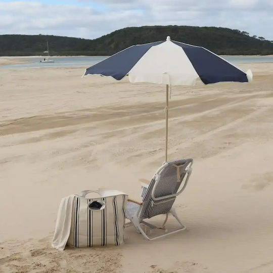 Compact Compact Marine Stripe Umbrelă Pliabilă De Plajă Diametru 1.7m