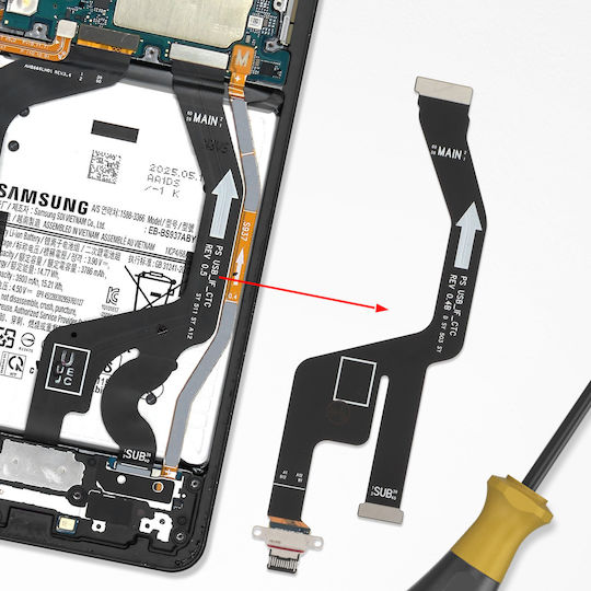Clappio Ladekabel Verbindung Flexkabel Kompatibel Galaxy S25 Edge Schwarz
