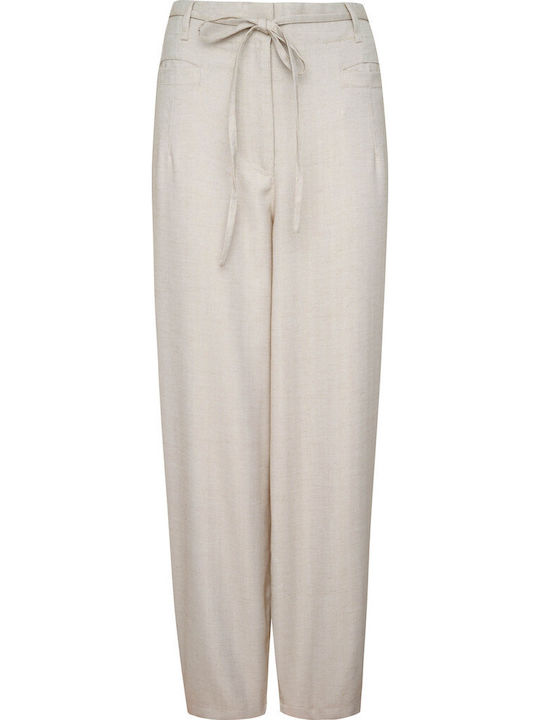 Women's Fabric Trousers Beige