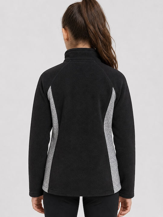 Fleece Lined Kids Sweatshirt Cardigan Black Slope Full