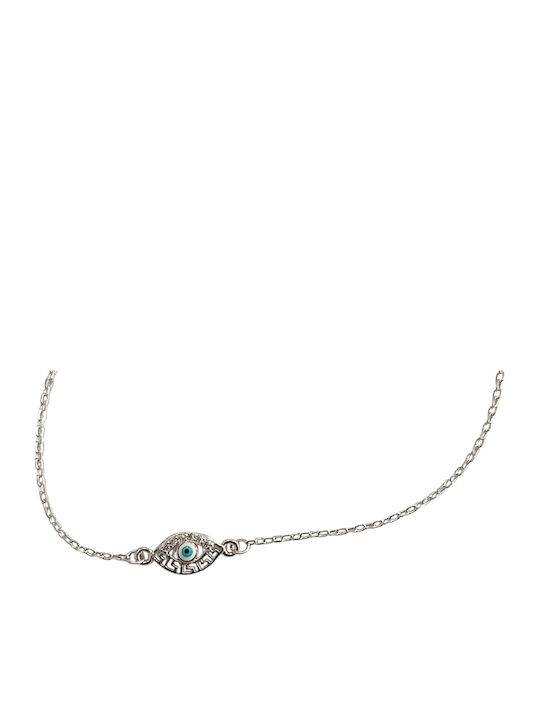 Prince Silvero Women's Bracelet with Eye Design Made of Silver with Zircon 15cm Prince Silvero Women's Bracelet with Eye Design Made of Silver with Zircon 15cm