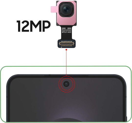 Samsung Cameră Frontală De Înlocuire 12mp Galaxy S25 Edge Service Pack Negru
