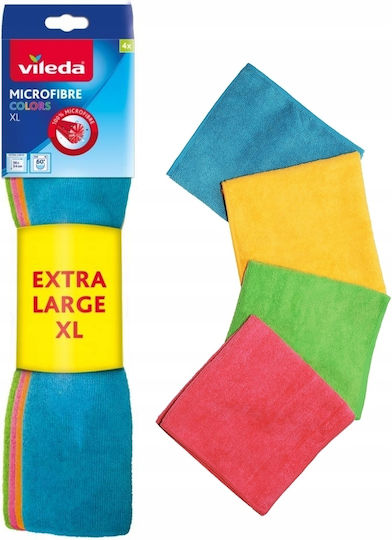 Vileda Microfiber Cloth Colors Extra Large 4 Pcs