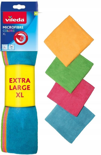 Vileda Microfiber Cloth Colors Extra Large 4 Pcs