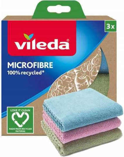 Vileda 100% Recycled Microfiber Cloths 3 Pcs