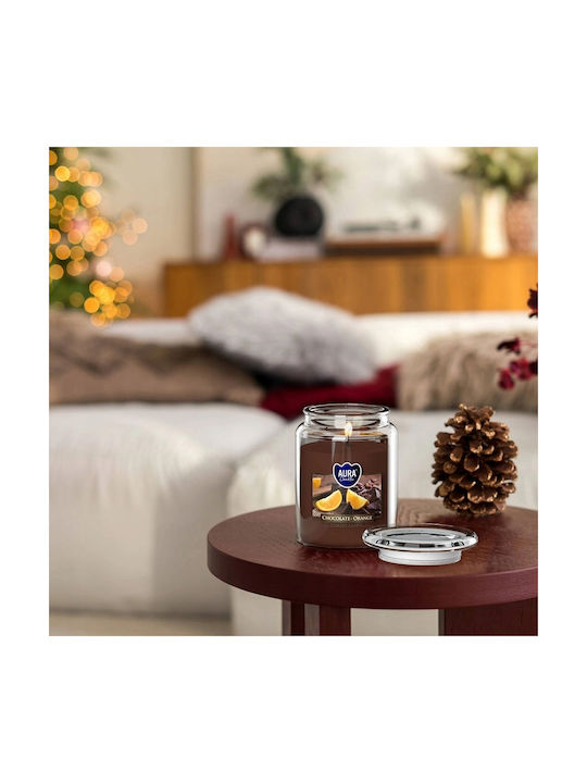 Aura Glass Aromatic Candle In Jar With Cinnamon Scent