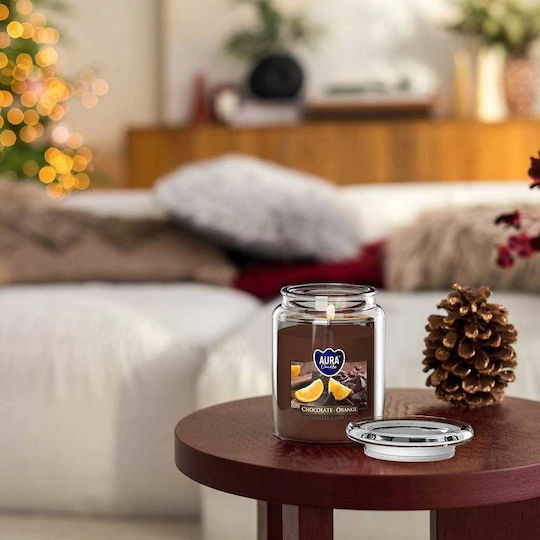 Aura Glass Aromatic Candle In Jar With Cinnamon Scent