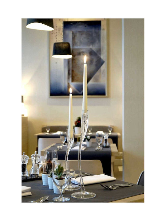 Aura Glass Декоративна Свещ Конус Бяла 40 Бройки