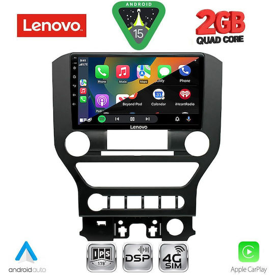 Lenovo Car Audio System for Ford Mustang 2015-2020 (Bluetooth/USB/WiFi/GPS/Apple CarPlay/Android Auto) with 9" Touch Screen