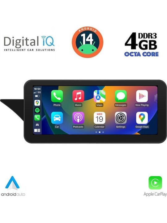 Digital IQ Car Audio System for Mercedes-Benz E Class C207 2012-2014 Bluetooth USB AUX WiFi GPS Apple CarPlay Android Auto with 10.25" Touch Screen