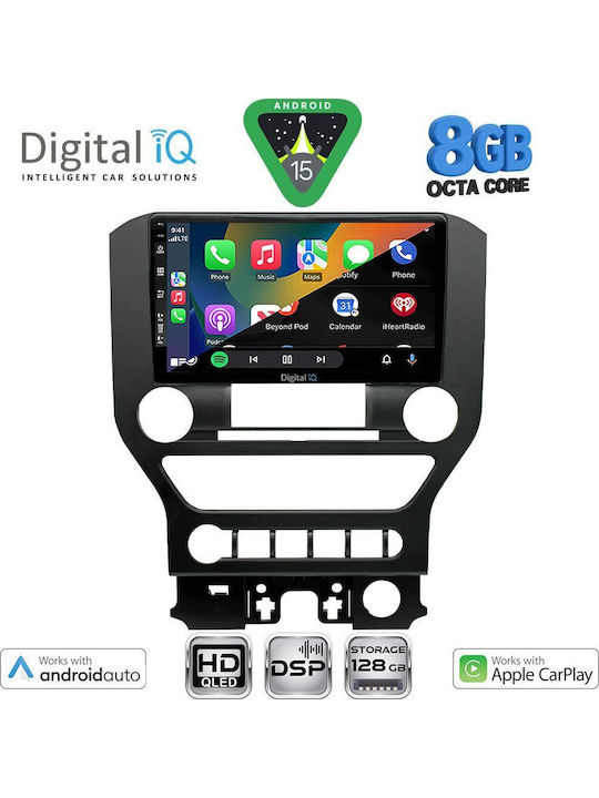 Digital IQ Car Audio System for Ford Mustang 2015-2020 with Touch Screen 9" Bluetooth USB Wi-Fi GPS Apple CarPlay Android Auto Digital IQ 7166_CPAA 4BUT