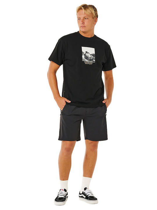 Herrenblusen Kurzarm T-Shirts Schwarz