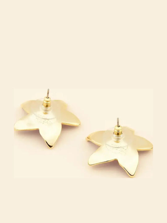 Coucou Suzette Stud Earrings Made of Steel Gold Plated Lilac