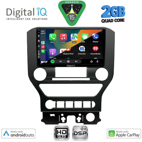 Digital IQ Ηχοσύστημα Αυτοκινήτου για Ford Mustang 2015-2020 (Bluetooth/USB/WiFi/GPS/Apple-Carplay/Android-Auto) με Οθόνη Αφής 9"