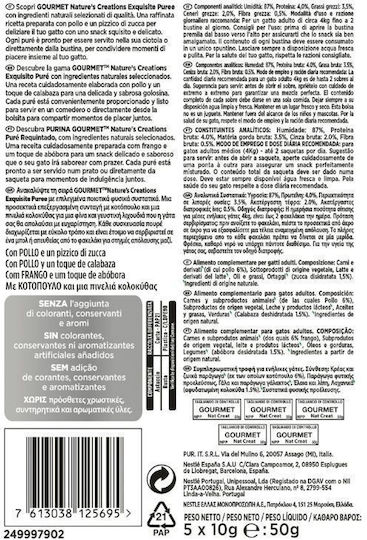 Purina Wet Food for Adult Cats in Pouches with Chicken Pumpkin Meat Fish and Vegetables 5x10gr