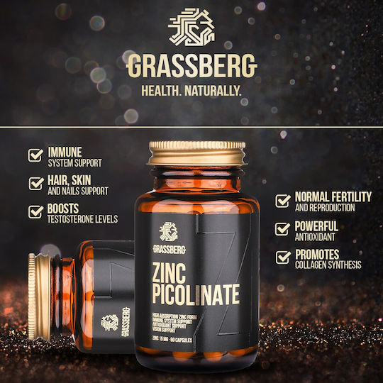 Grassberg Zinc Picolinate 15mg 180 Mützen
