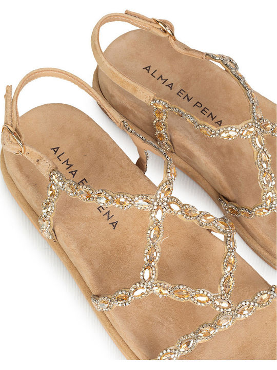 Women's Flat Sandals Beige
