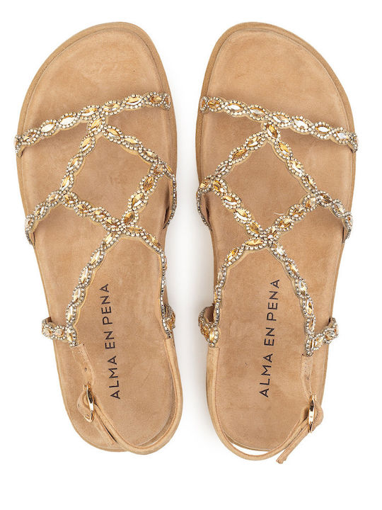Women's Flat Sandals Beige