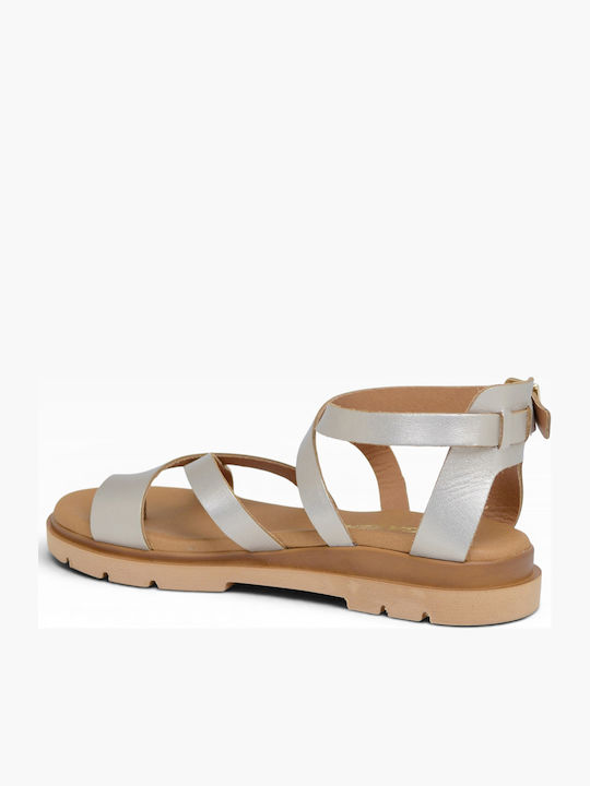 Sandale Casual Damă Gladiator Bej Din Piele
