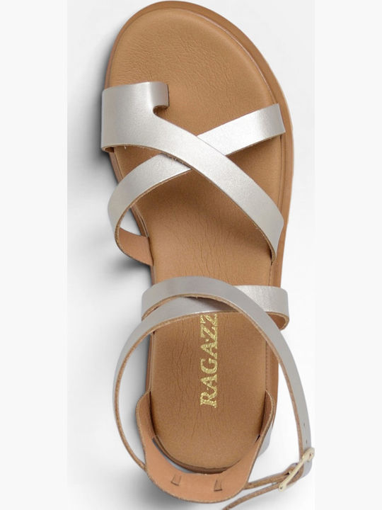 Sandale Casual Damă Gladiator Bej Din Piele