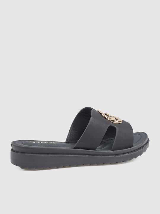 Women's Black Flat Sandals